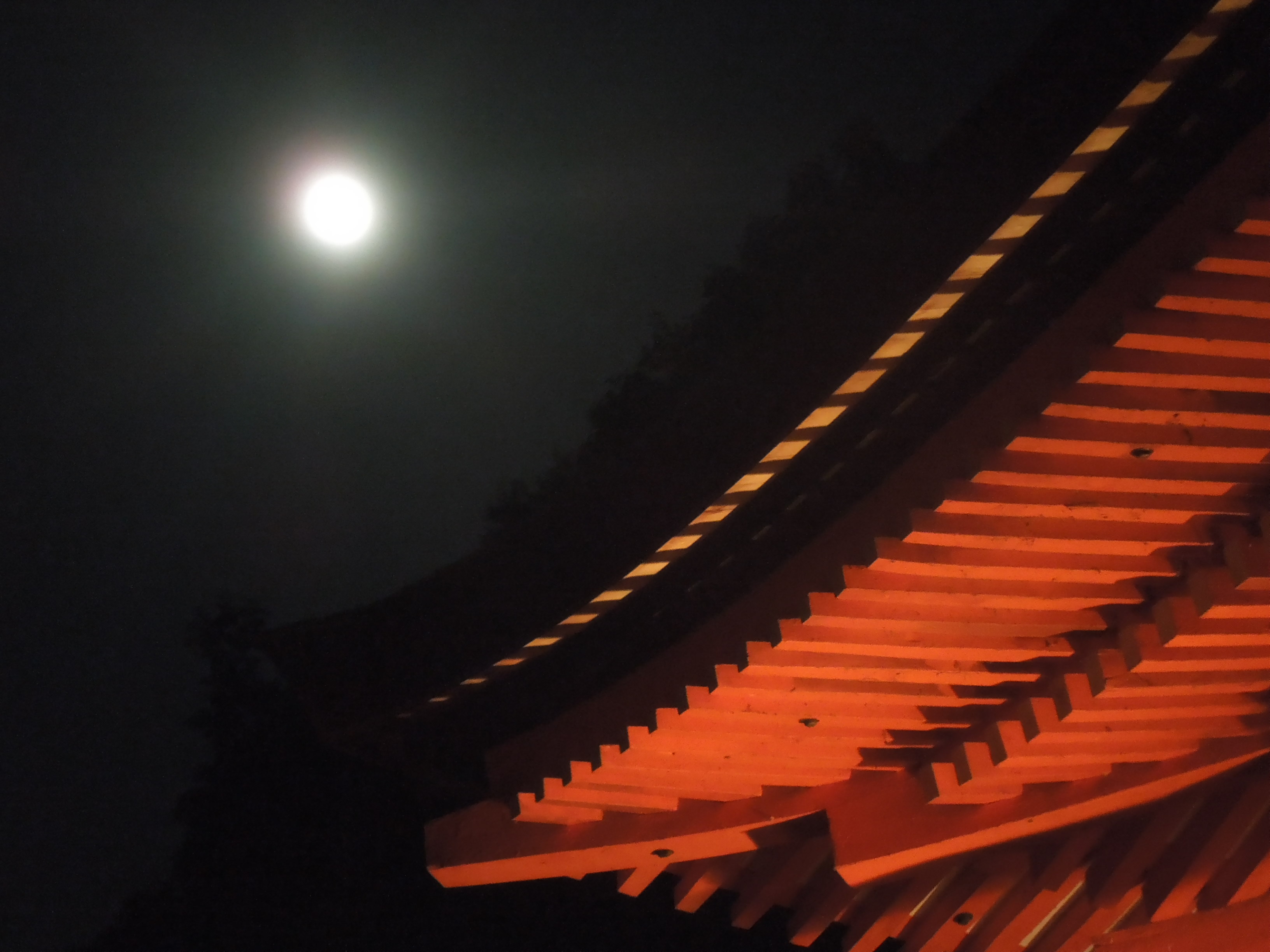 Full moon at Shimogamo Jinja