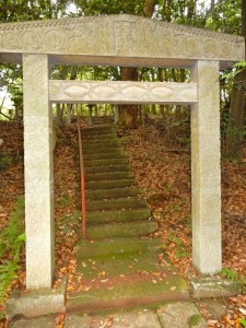 The upper section has another, smaller Domoto torii