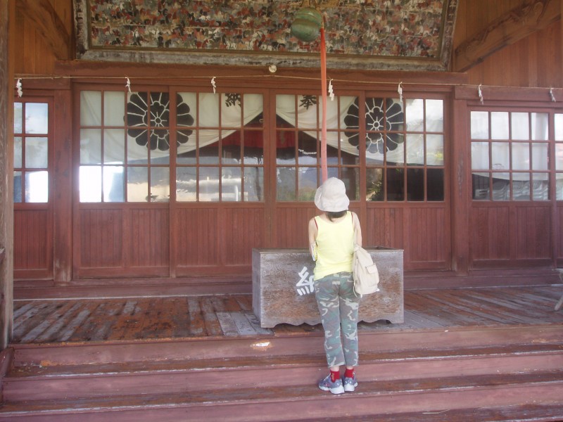 The Worship Hall has a large wooden ema placed above the entrance