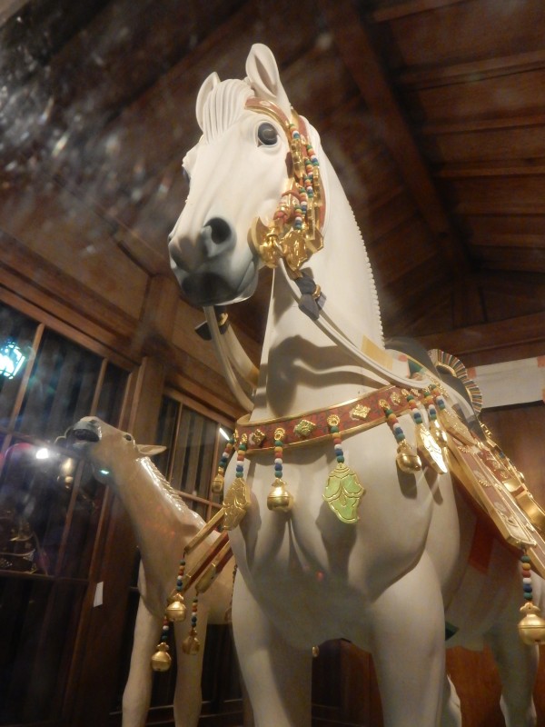 Even the shrine's white horse seemed in a good mood...