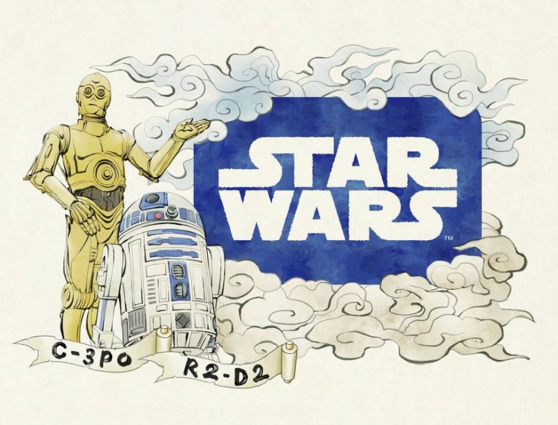 A preliminary sketch for the 'Star Wars' float to be on display at the Aomori Nebuta Matsuri festival depicts C-3PO and R2-D2. Festival organizers have dropped plans for the float to join the parade. | LUCASFILM LTD.