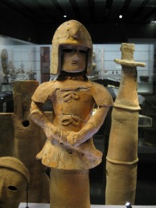 In ancient times 'haniwa' clay figures used to accompany burials