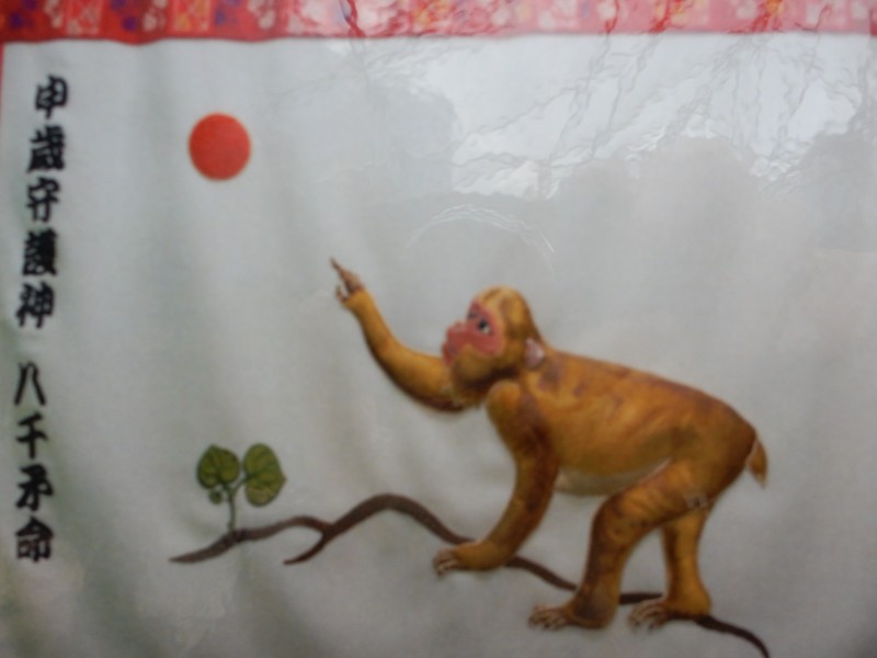 Monkey pointing at the moon