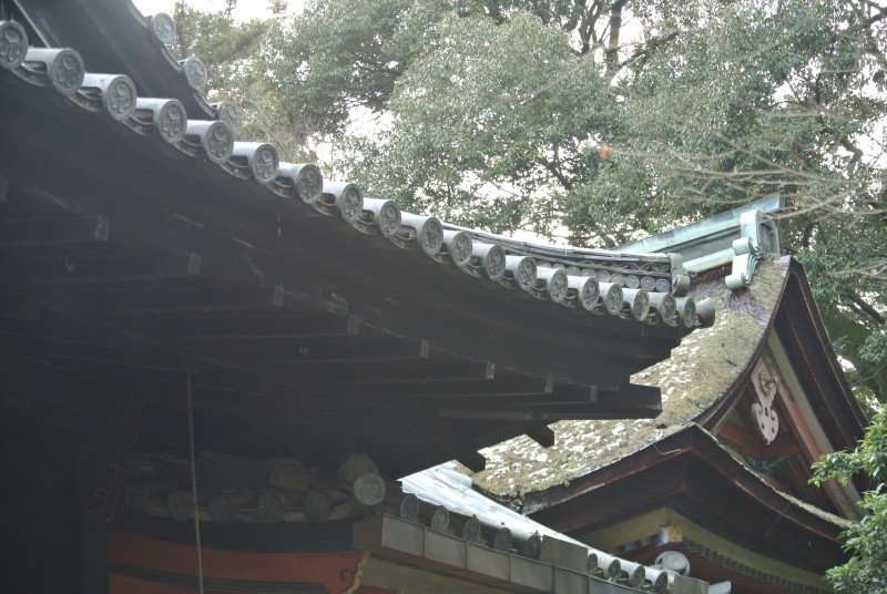 The back of the temple has a decidedly Shinto-style roof