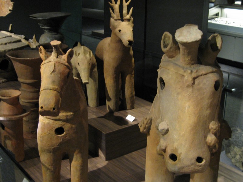 Haniwa in the Kokugakuin Museum, a treasure trove of items related to Shinto origins